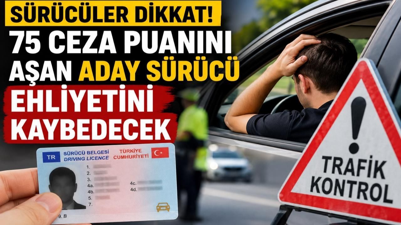 Sürücüler Dikkat! 75 Ceza Puanını Aşan Aday Sürücü Ehliyetini Kaybedecek